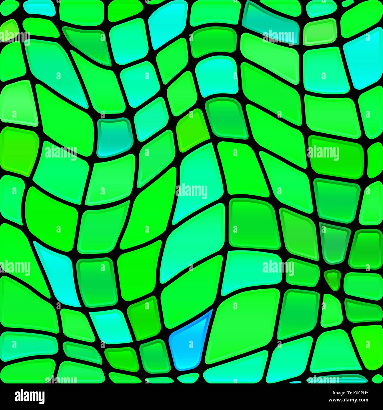 abstract vector stained-glass mosaic background - green and blue Stock ...