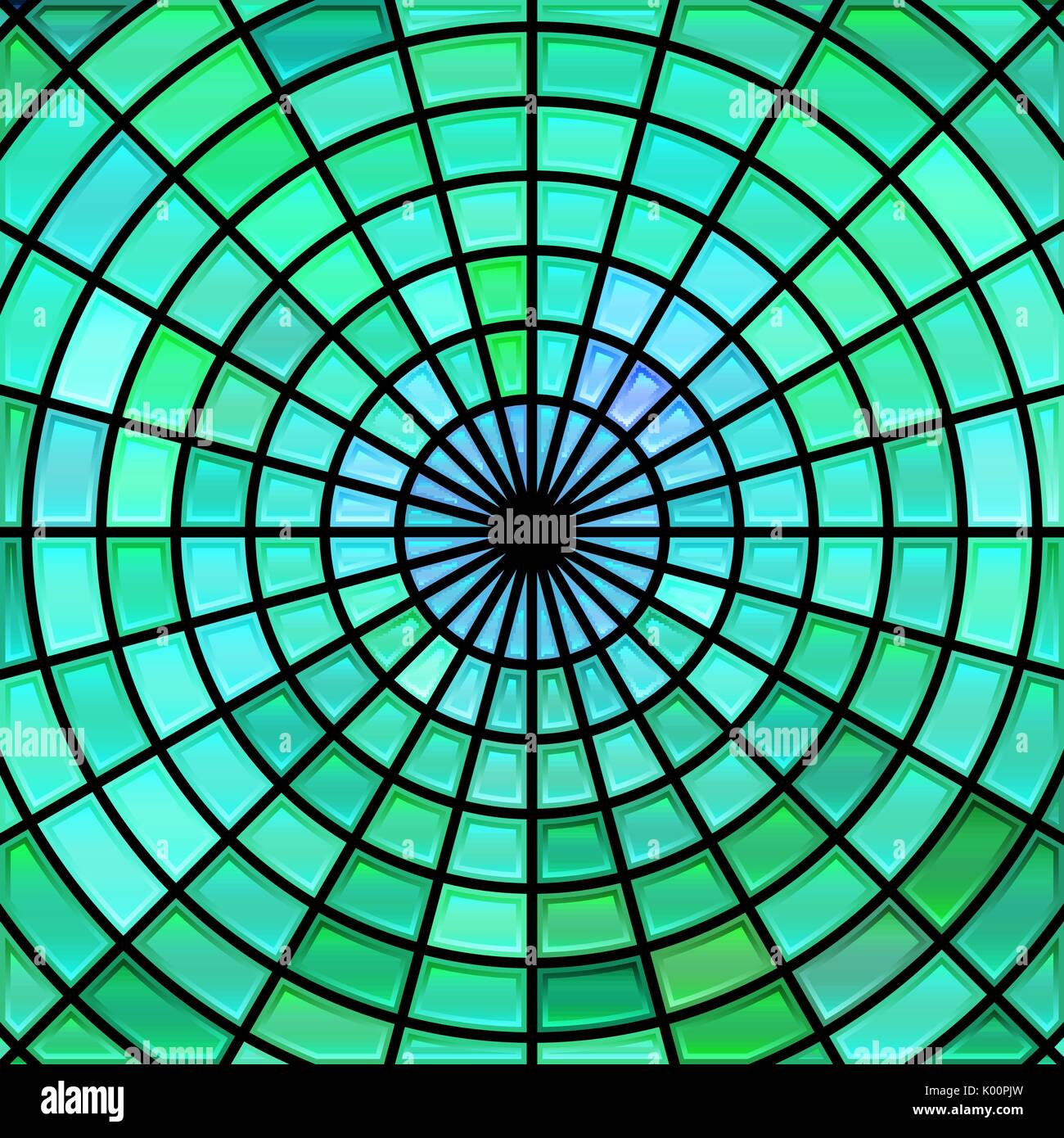 abstract vector stained-glass mosaic background - green and blue Stock ...