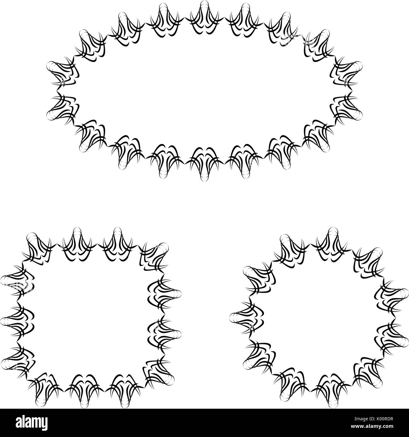 abstract vector black and white ornate frames set Stock Vector Image ...