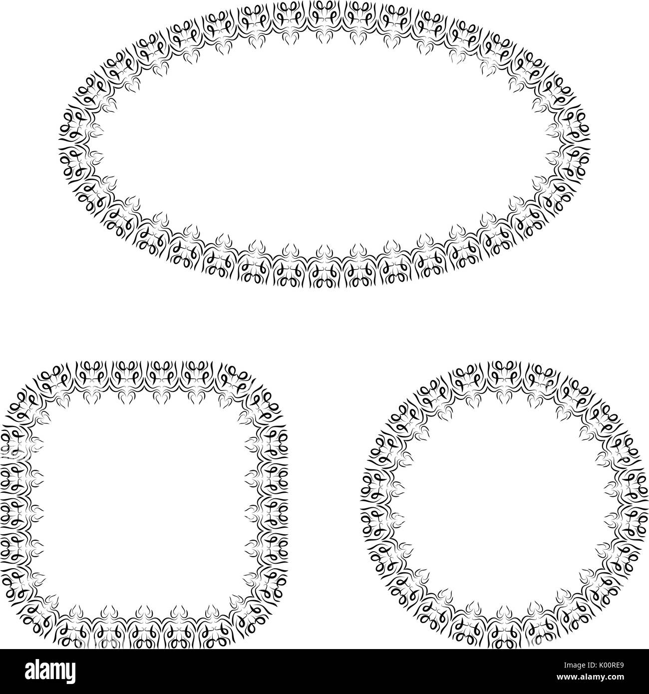 abstract vector black and white ornate frames set Stock Vector Image