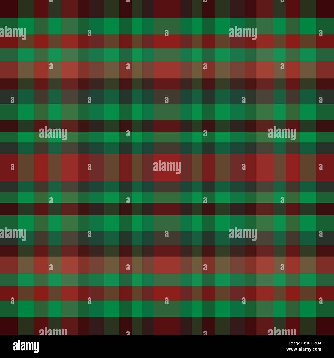 abstract vector tartan seamless - red and green Stock Vector