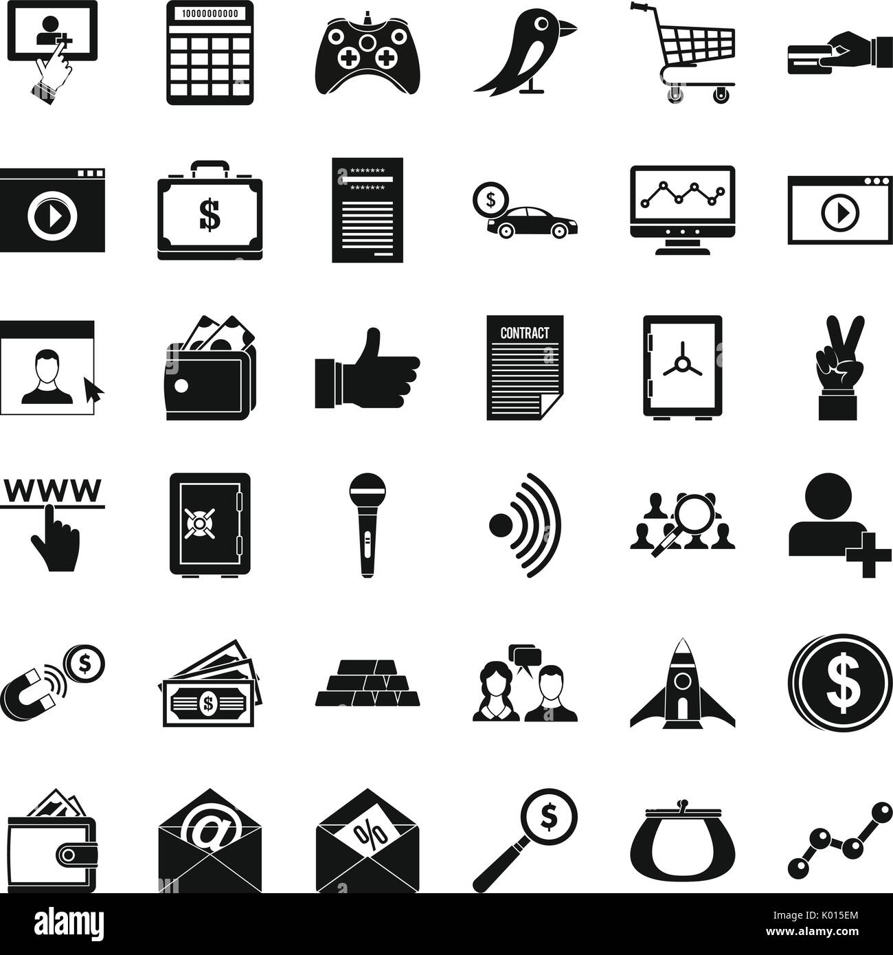 Digital contract icons set, simple style Stock Vector Image & Art - Alamy