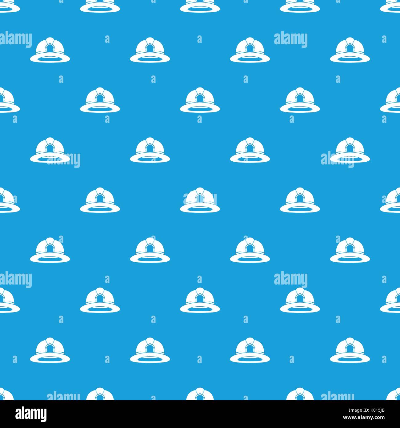 Fireman helmet pattern seamless blue Stock Vector