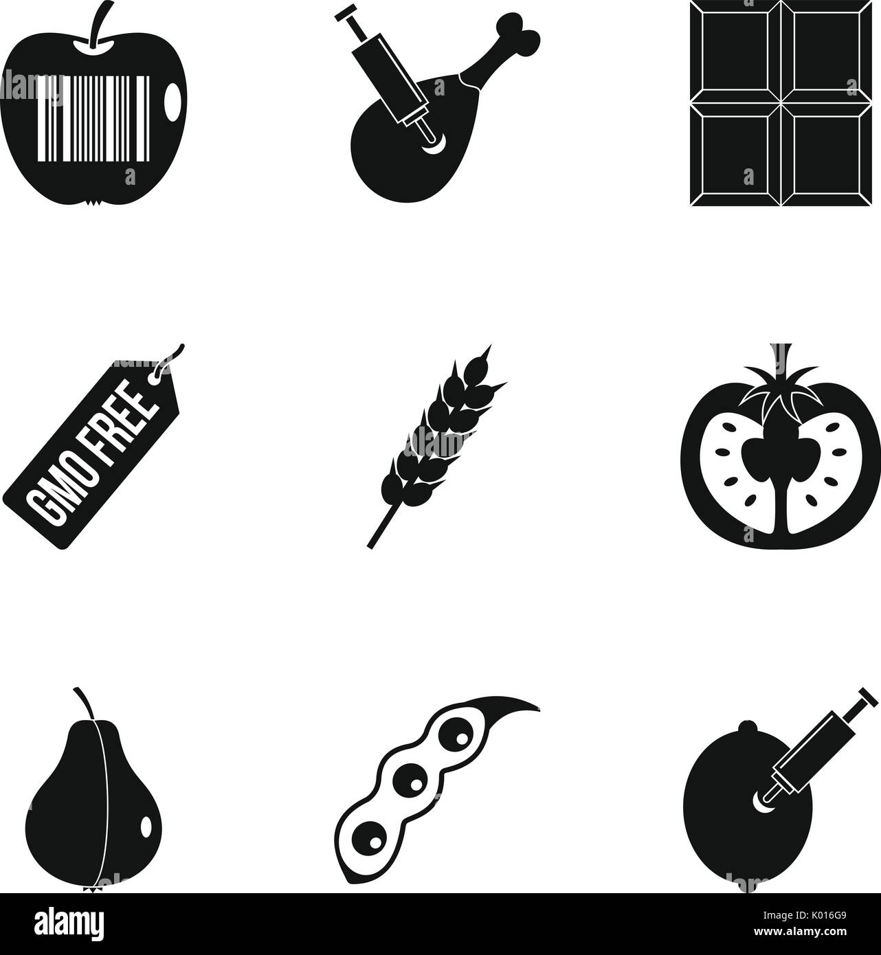 GMO free icon set, simple style Stock Vector Image & Art - Alamy