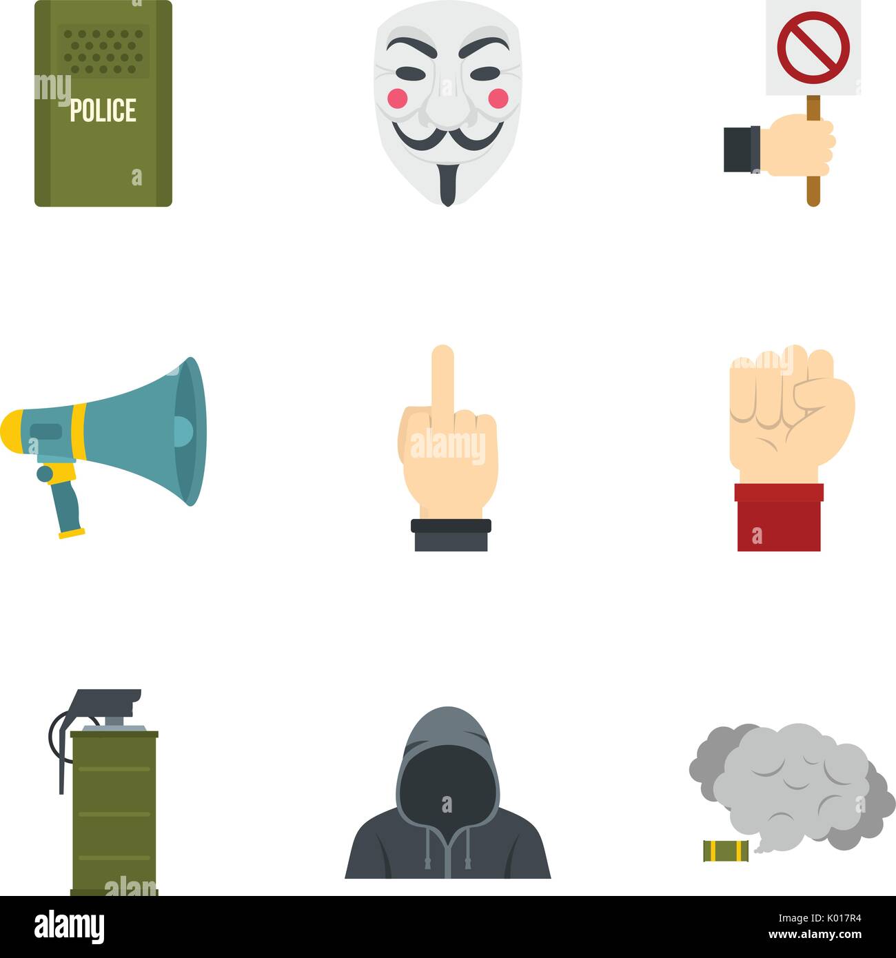 Revolt protest icon set, flat style Stock Vector Image & Art - Alamy