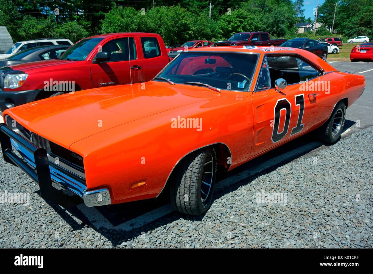 The car called the General Lee, one like this used on the tv show The Dukes of hazzard a 1969 dodge charger Stock Photo