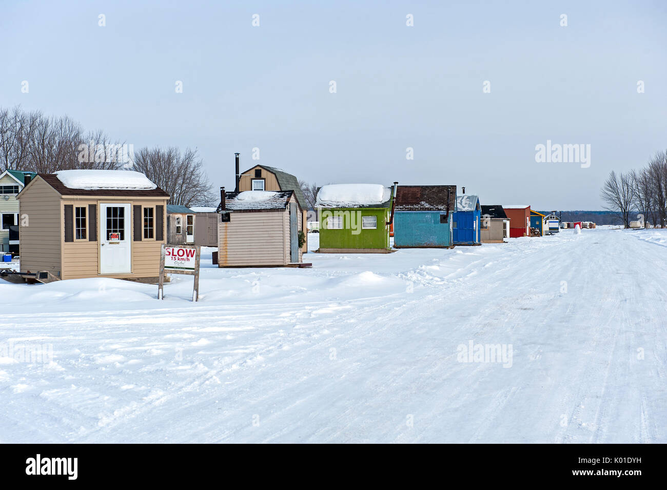 Ice Hut village Stock Photo