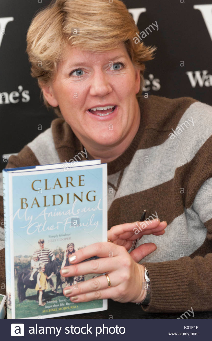 Clare Balding. Clare Balding signs her new book "My Animals and Other Family" at Waterstones in Chiswick, London.