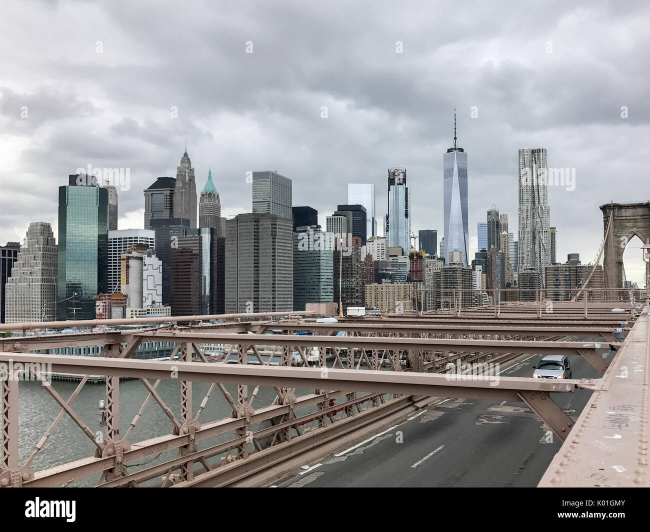 New York City Skyline as seen from the Brooklyn Bridge Stock Photo - Alamy