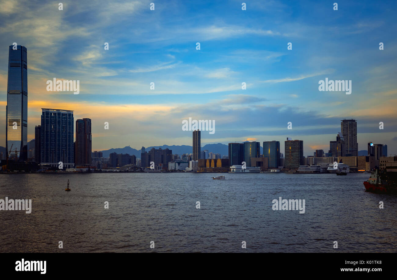 hong kong harbour view with sunlight Stock Photo - Alamy
