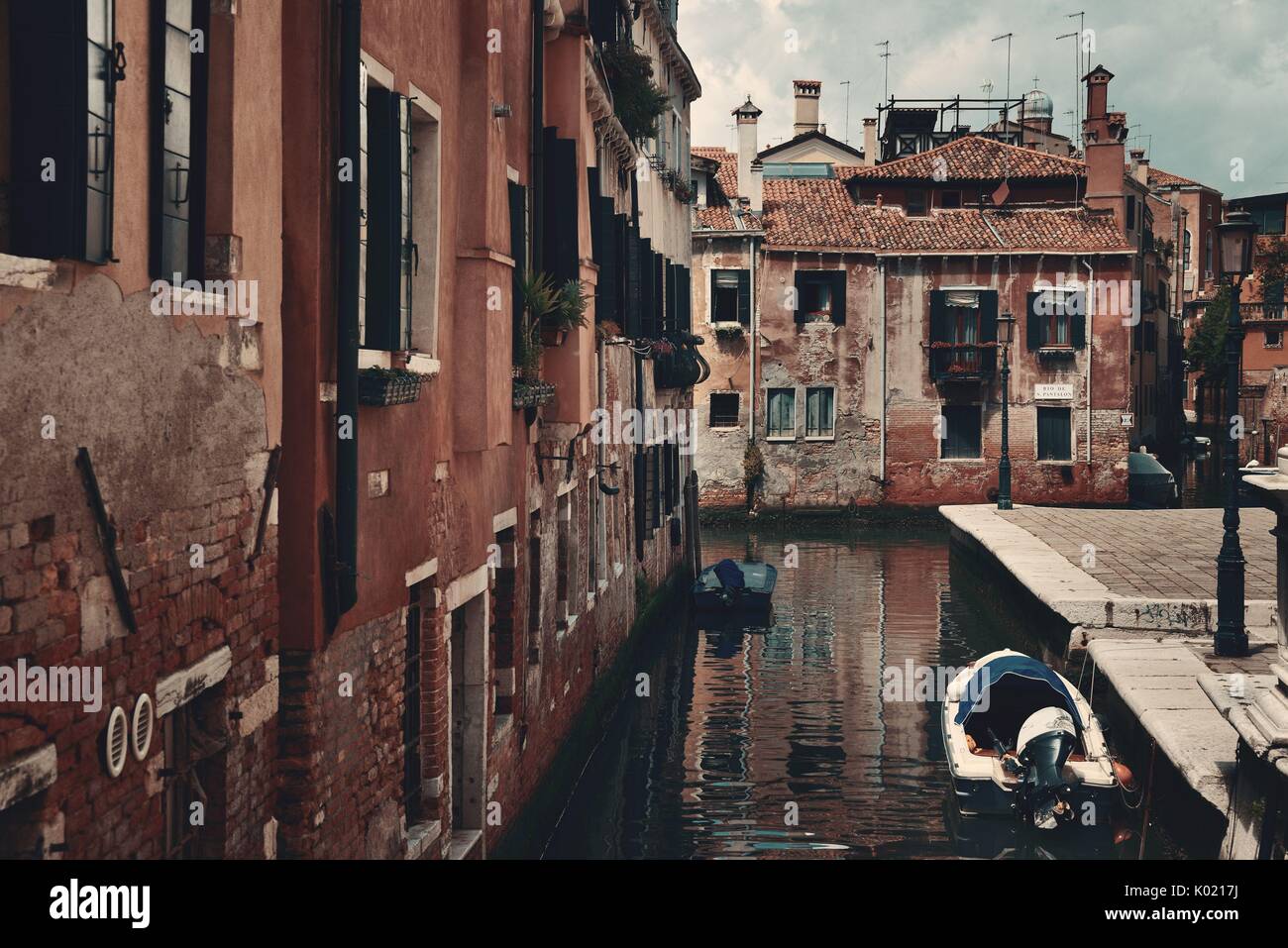 Venice canal view with historical buildings. Italy Stock Photo - Alamy