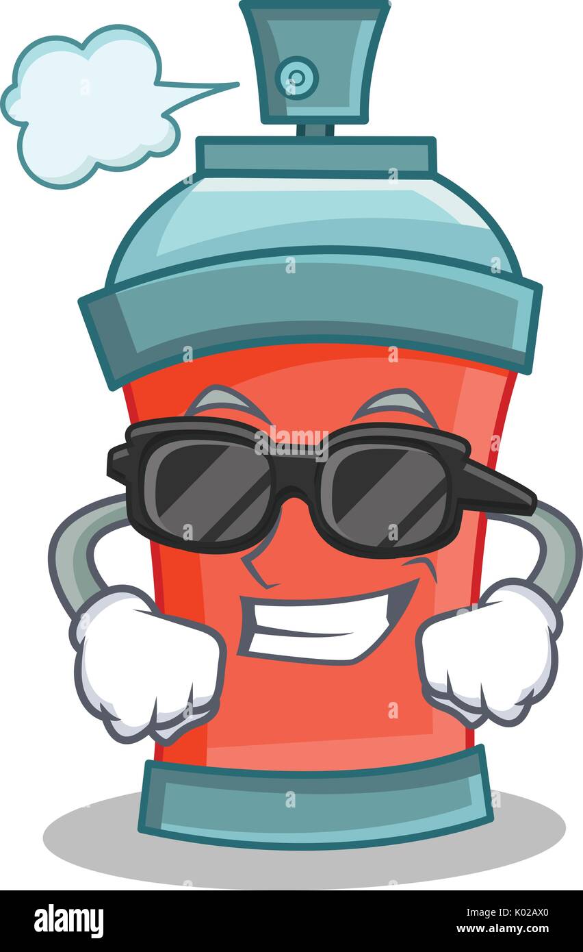 Super cool aerosol spray can character cartoon vector illustration