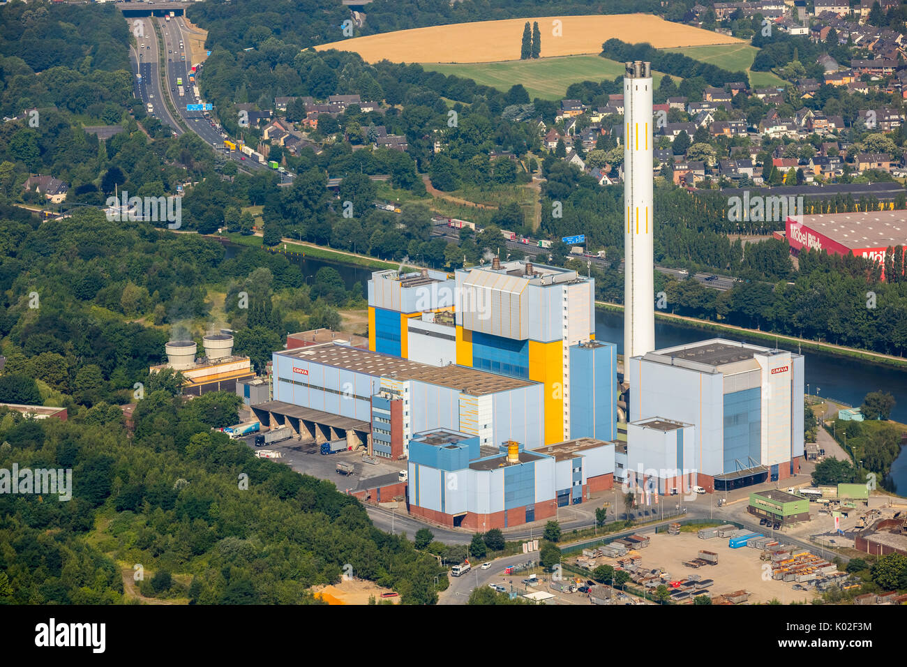 Garbage incineration Oberhausen, GMVA Garbage incineration plant Niederrhein GmbH, Waste disposal, Recyceling, Oberhausen, Ruhr area, North Rhine-West Stock Photo