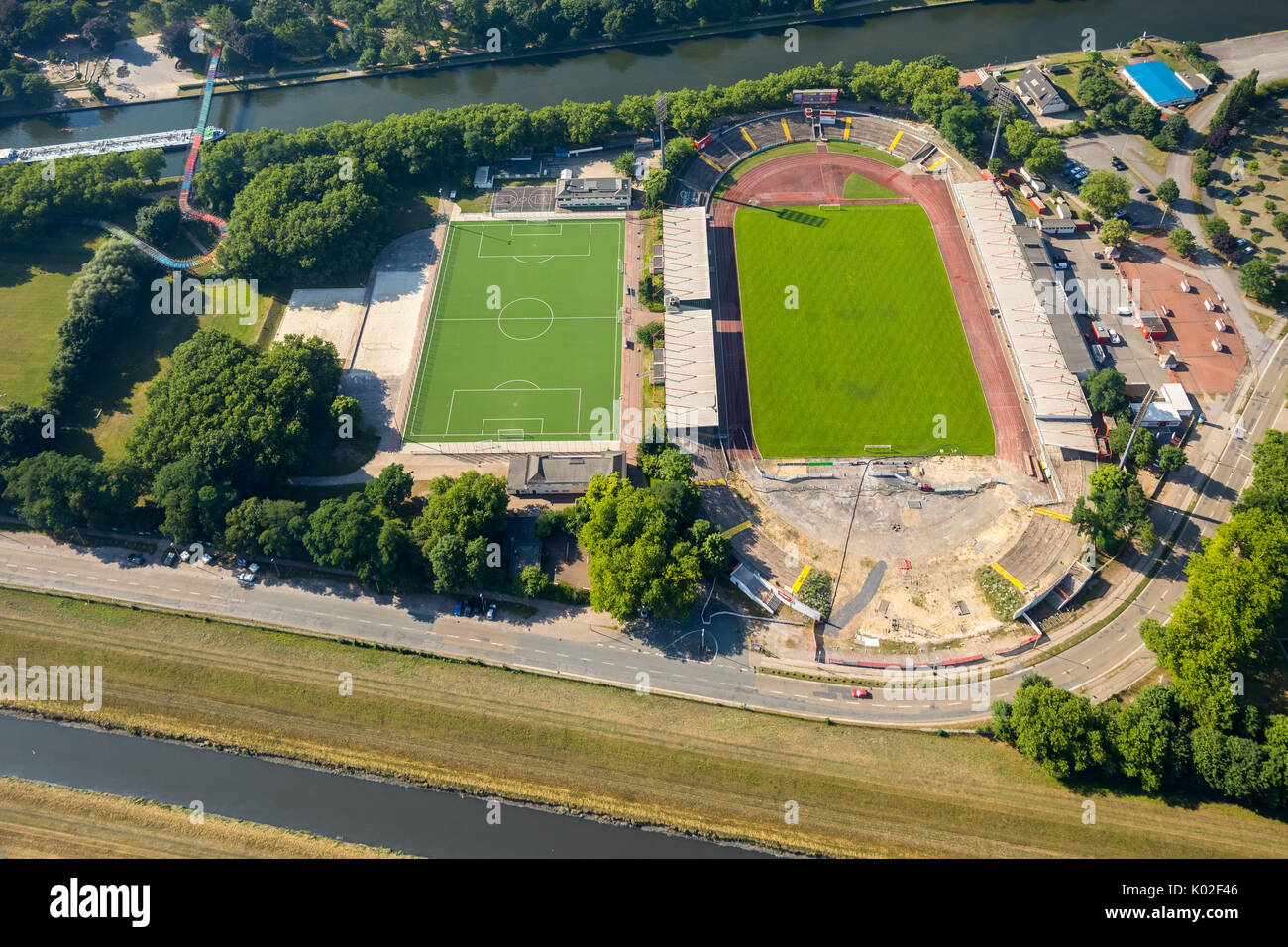 Stadion Niederrhein, new North Stand, sports and leisure facility SSB, Emscher area north of Stadiona, Oberhausen, Ruhr area, North Rhine-Westphalia,  Stock Photo