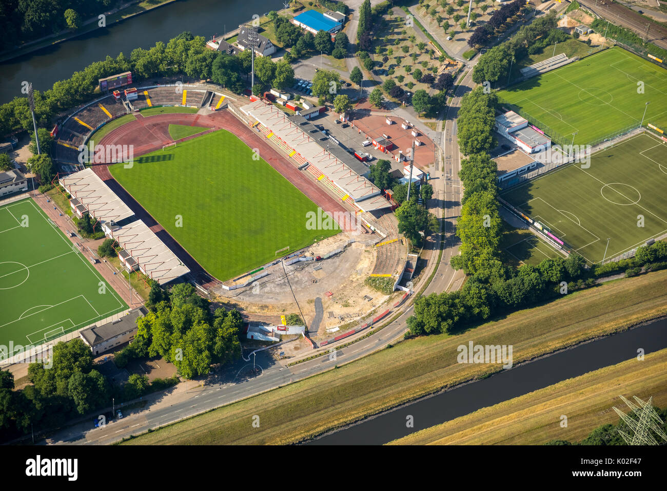 Stadion Niederrhein, new North Stand, sports and leisure facility SSB, Emscher area north of Stadiona, Oberhausen, Ruhr area, North Rhine-Westphalia,  Stock Photo