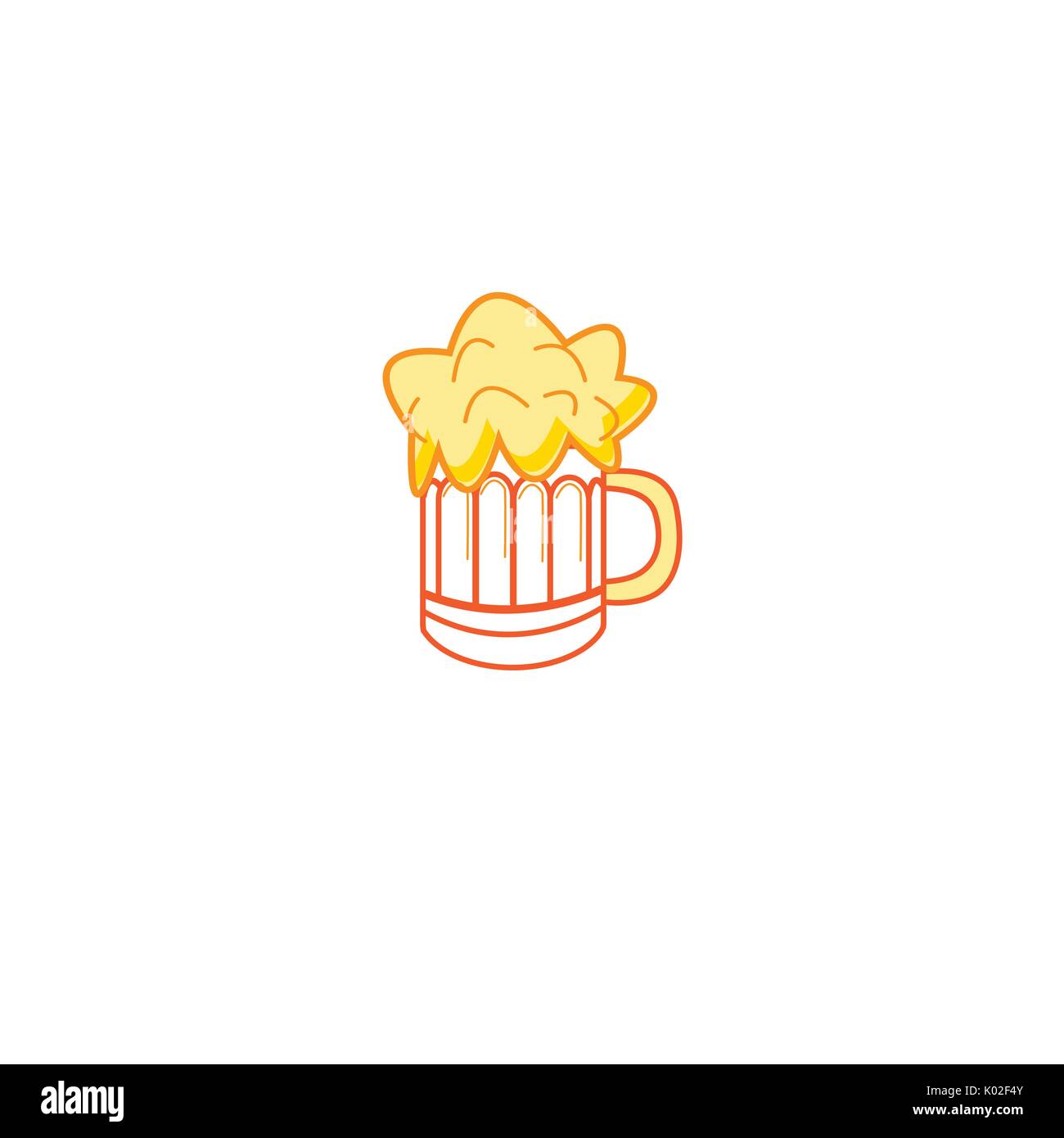 Vector sign beer mug color isolated on white background Stock Vector