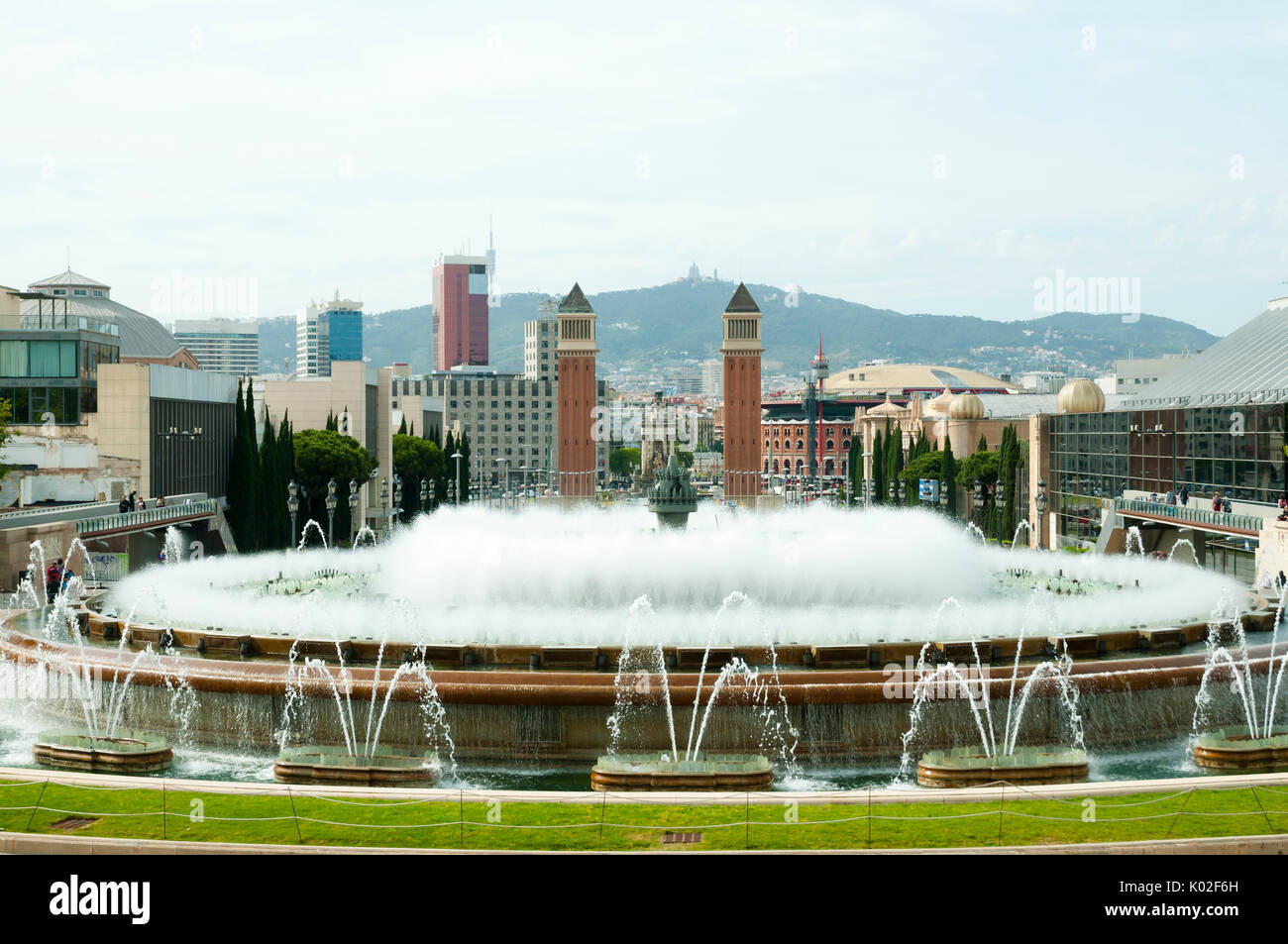 Water Fountain of National Art Museum of Catalonia - Barcelona - Spain Stock Photo