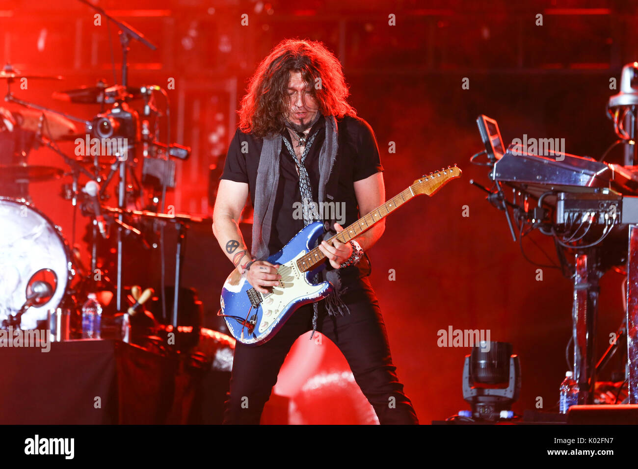 ENDICOTT, NY-Aug 18: Phil X performs in concert at En-Joie Golf Course on August 18, 2017 in Endicott, New York. Stock Photo