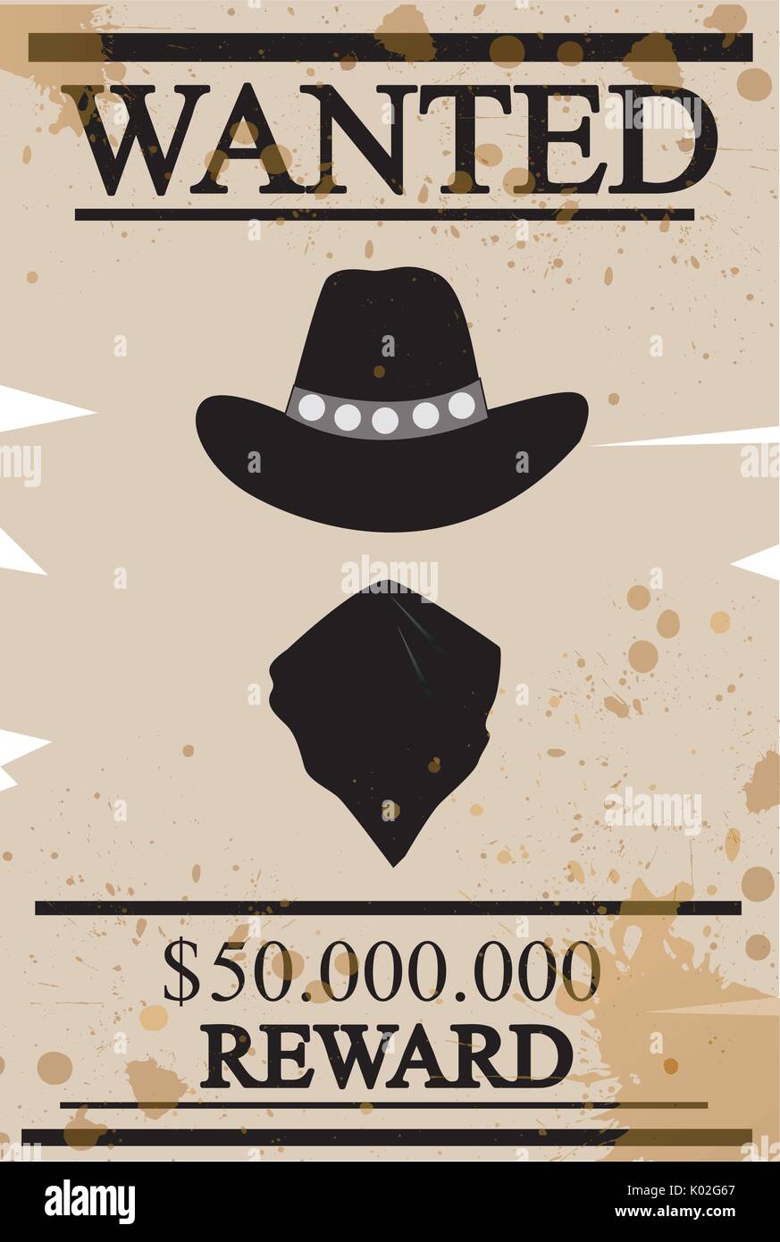 Vintage western wanted poster Stock Vector