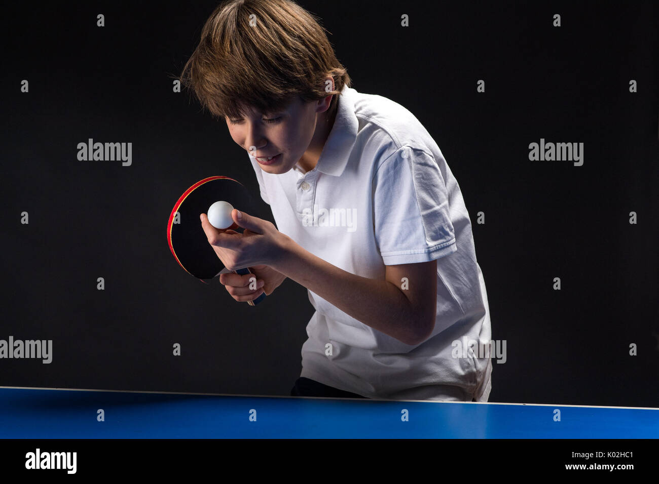 table tennis player in action Stock Photo Alamy