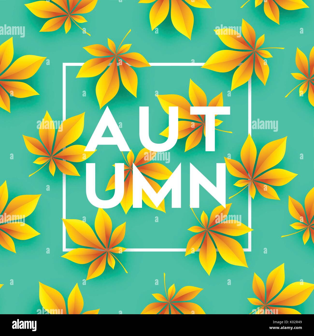 Autumn background with Fall leaves. Vector illustration Stock Vector