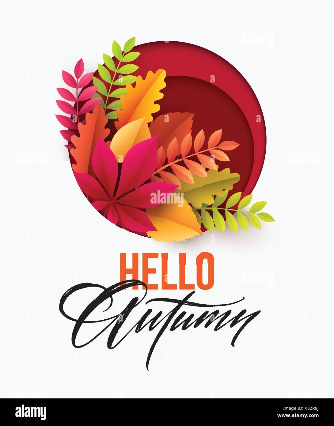 Autumn background with Fall leaves. Vector illustration Stock Vector
