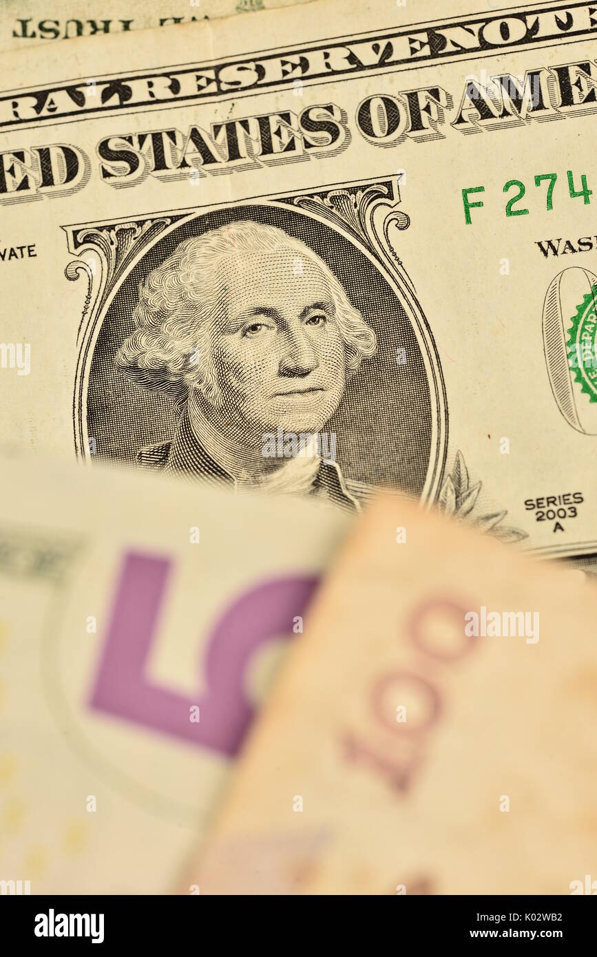 Paint of first president of USA Washington on an american one