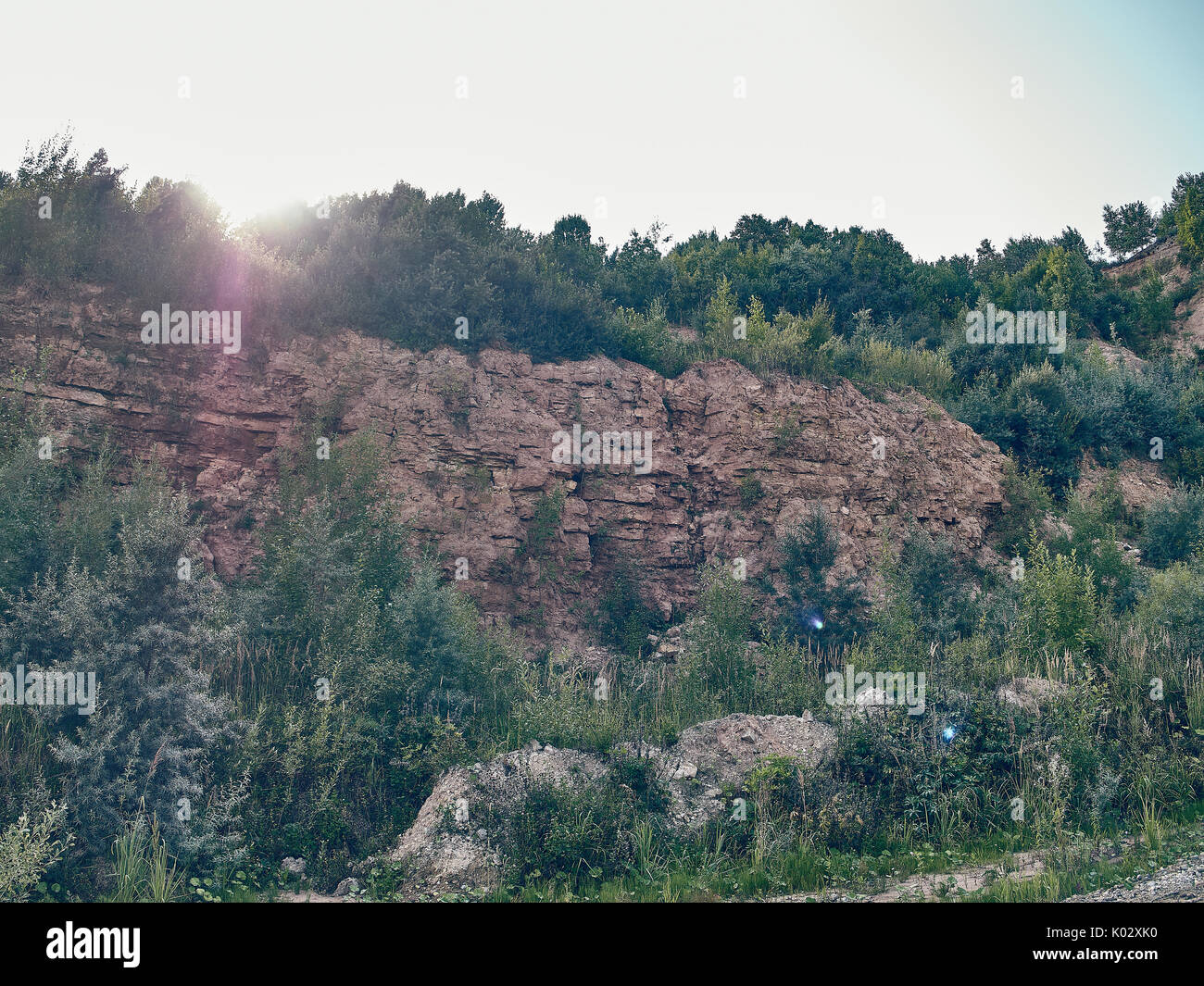 The photo shows the layers of the earth on the cliff Stock Photo - Alamy