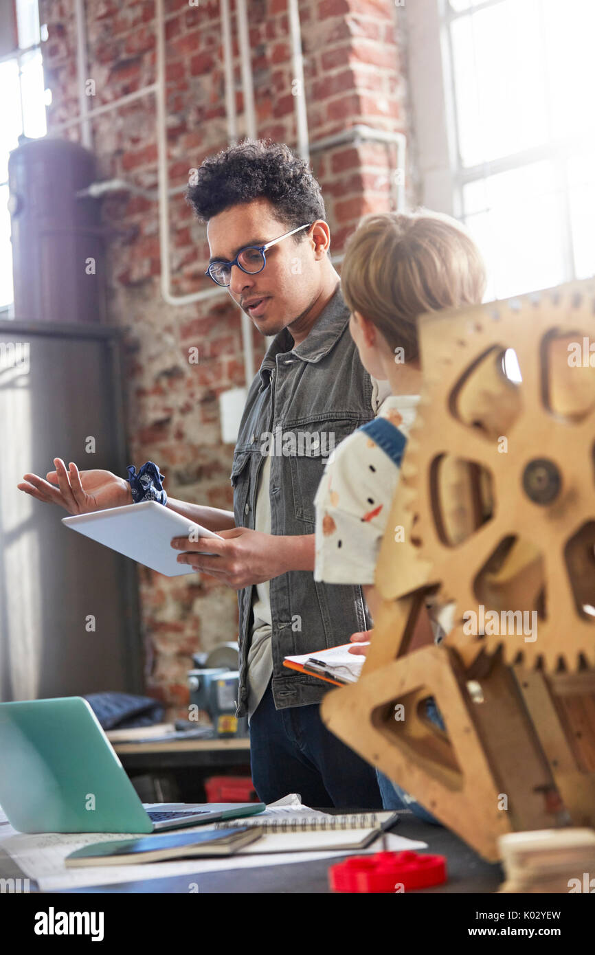 Designers meeting, brainstorming in workshop Stock Photo