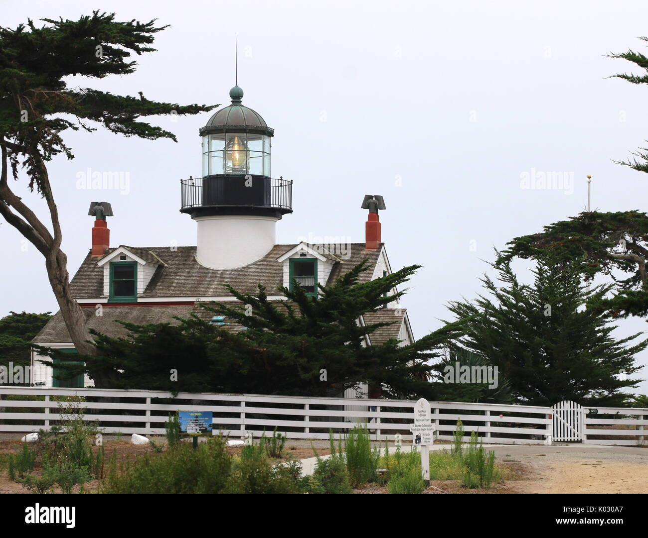 Point Pinos Lighthouse, Pacific Grove, CA. Stock Photo