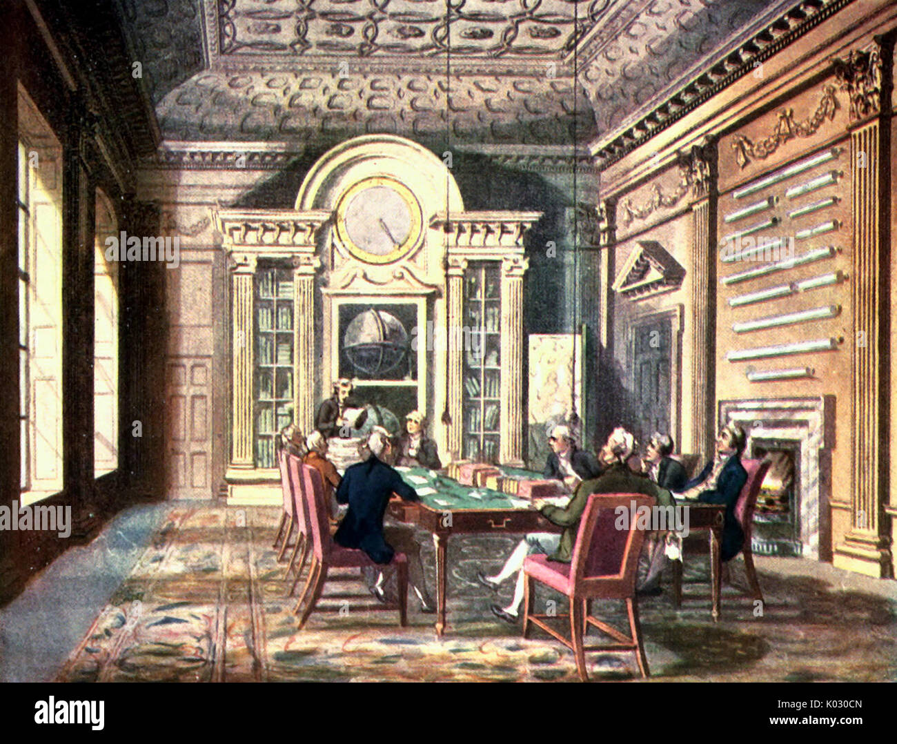 Board Room of the Admiralty, England, circa 1837 Stock Photo