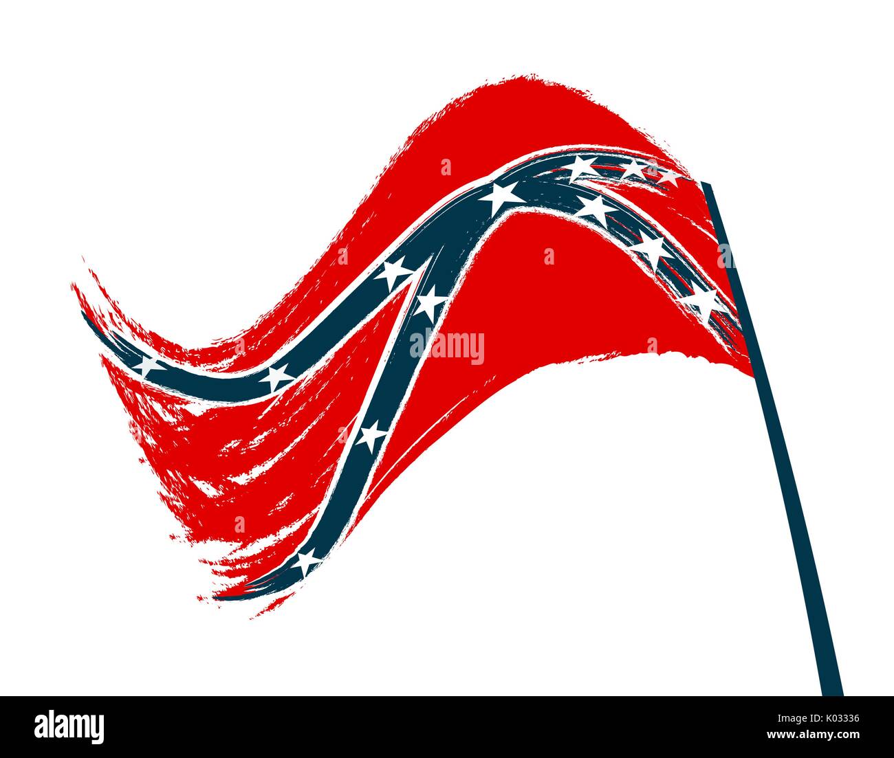 Stylized Confederation flag on white background. illustration Stock Vector