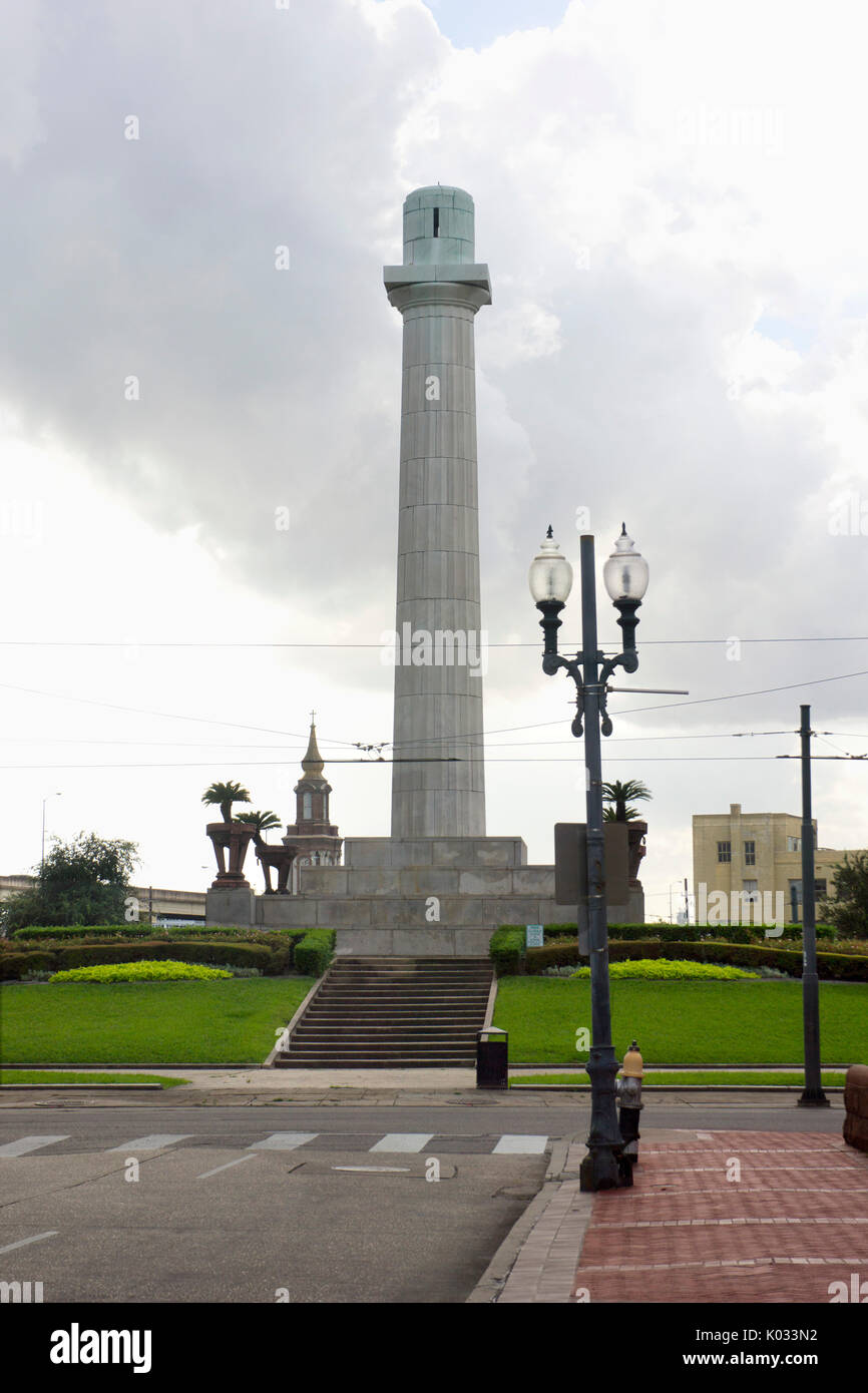 Lee Circle monument after statue of Robert E. Lee was removed.  New Orleans, LA.  Summer 2017. Stock Photo
