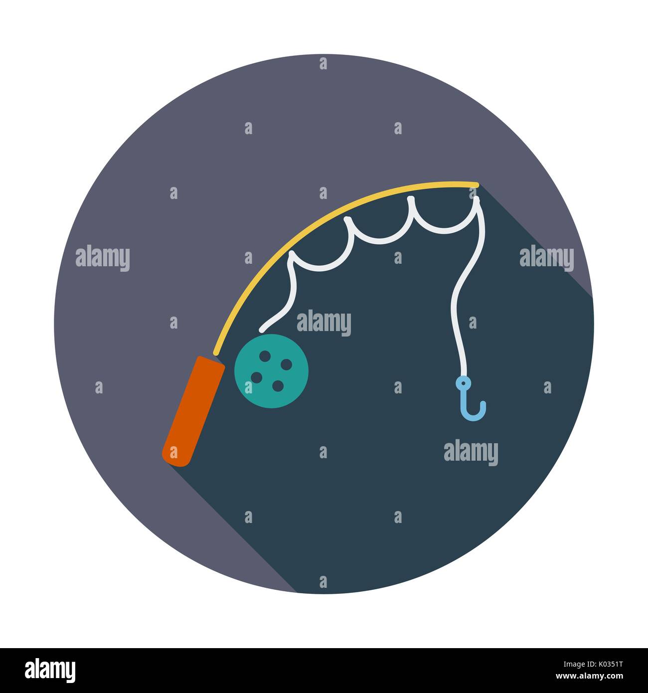 Fishing rod. Flat vector icon for mobile and web applications. Vector ...