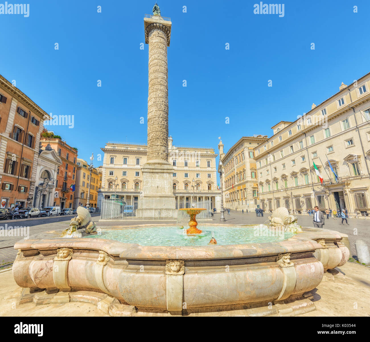 ROME, ITALY - MAY 09, 2017: Column of Marcus Aurelius(Colonna di Marco