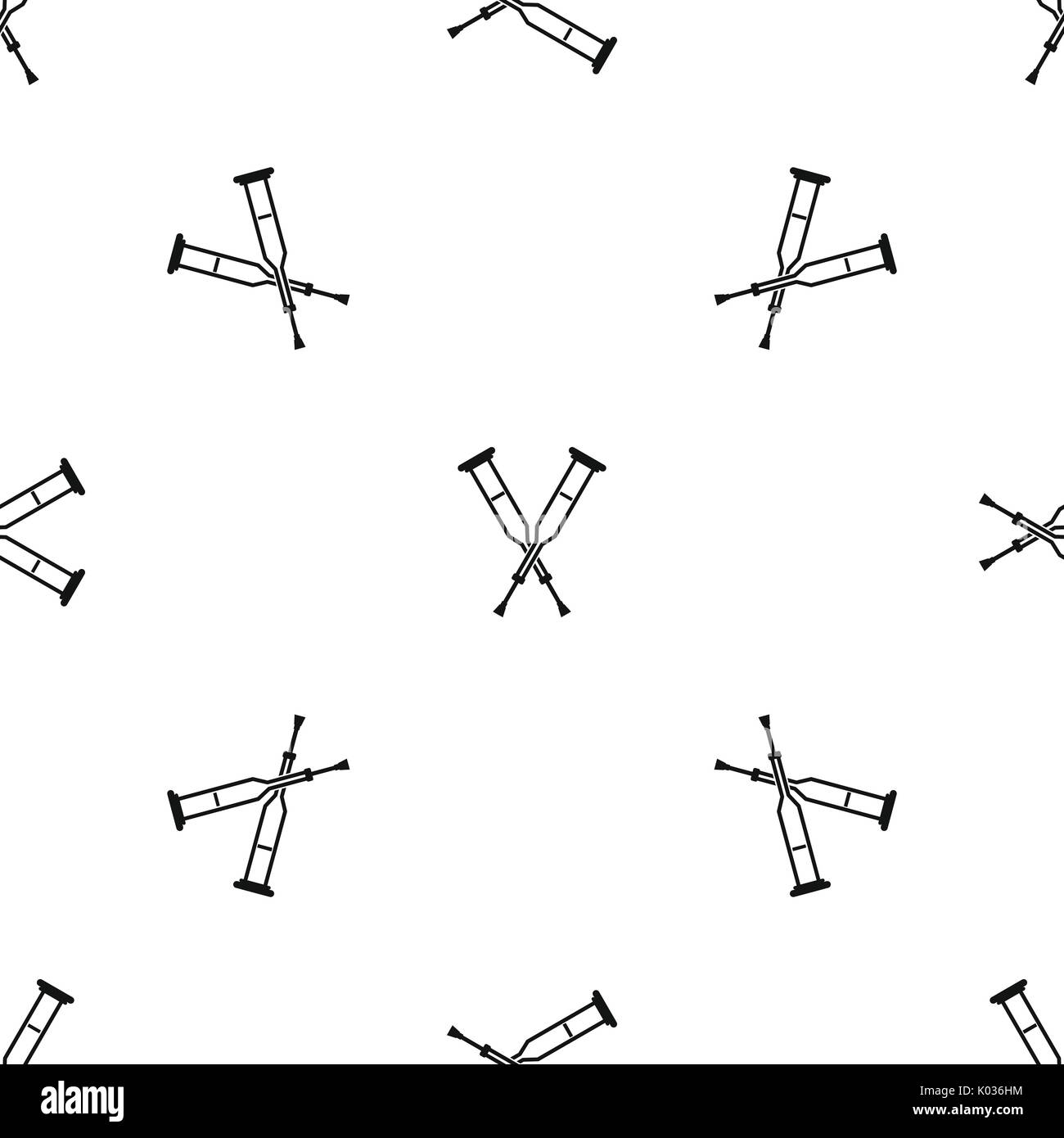 Crutches pattern seamless black Stock Vector