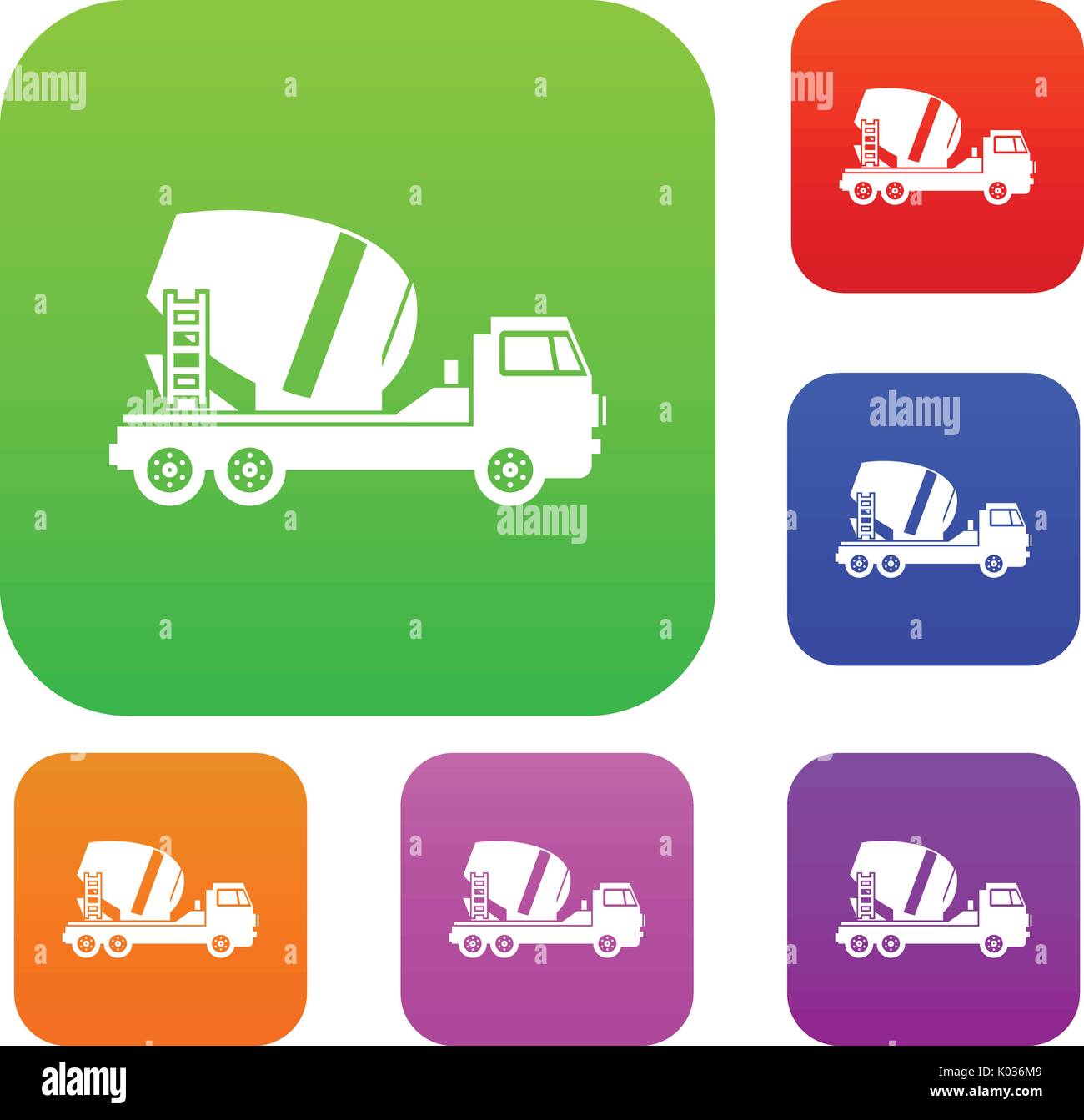 Concrete mixer truck set collection Stock Vector Image & Art - Alamy