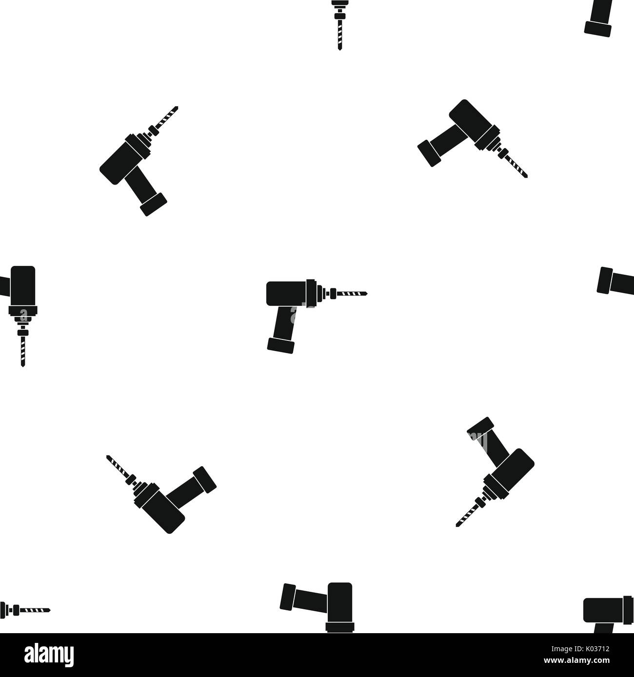 Medical drill pattern seamless black Stock Vector