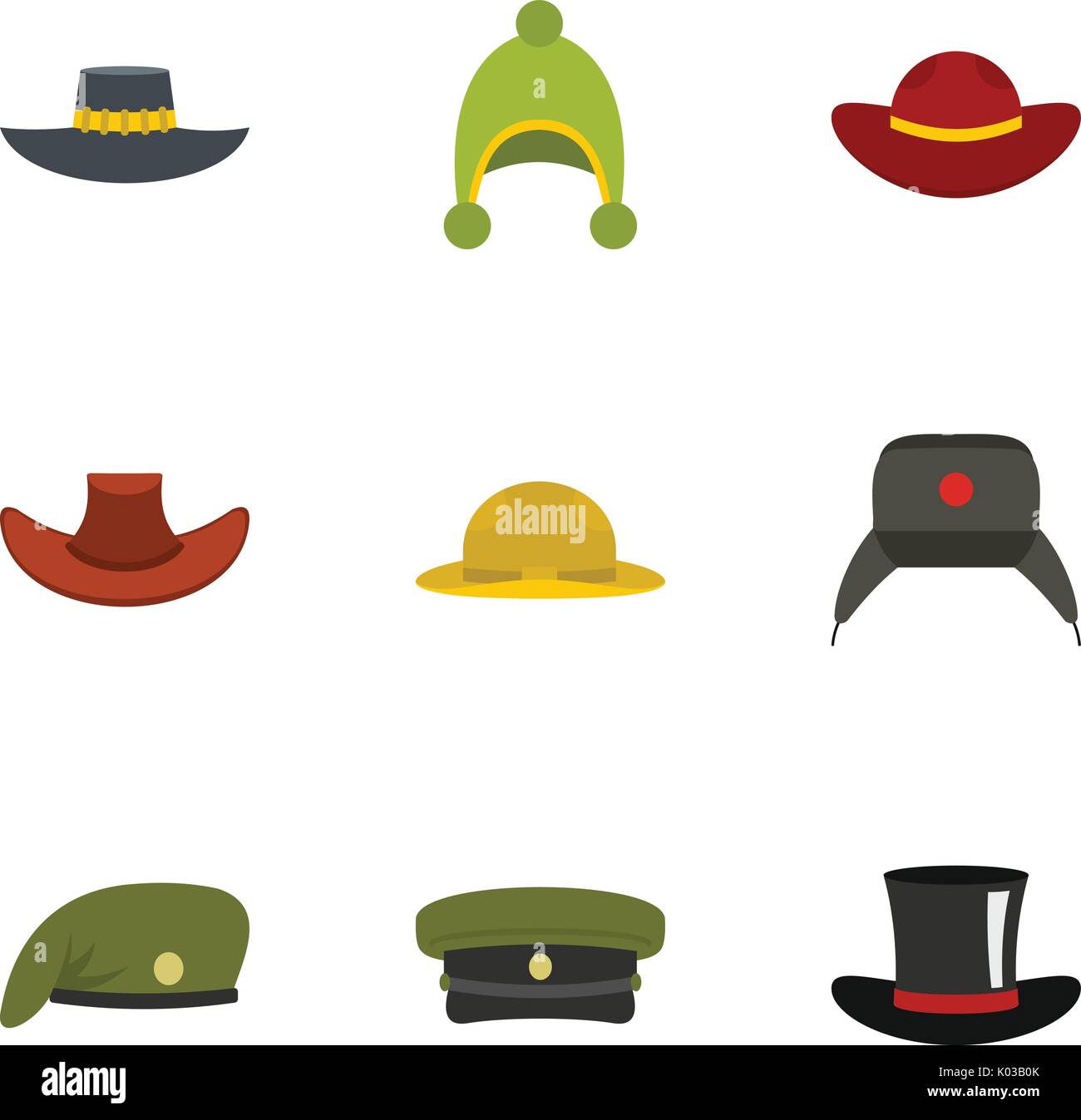 Season hat icon set, flat style Stock Vector Image & Art - Alamy