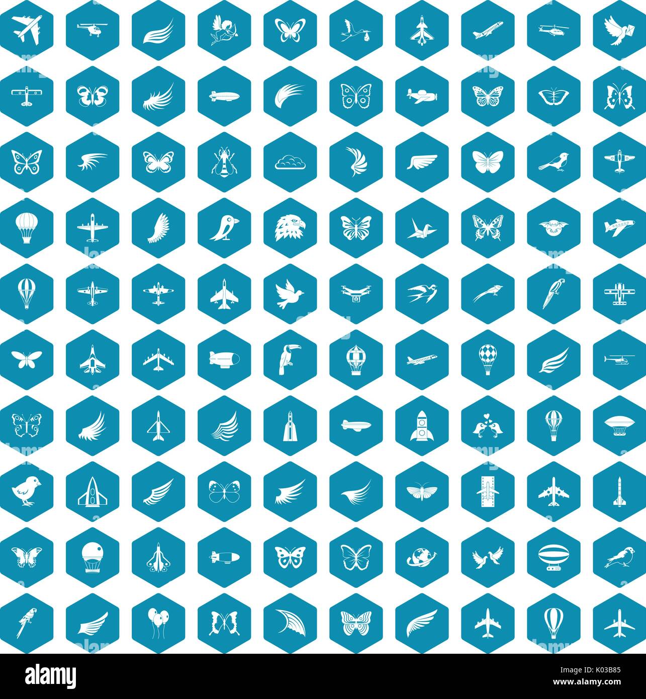 100 fly icons sapphirine violet Stock Vector Image & Art - Alamy