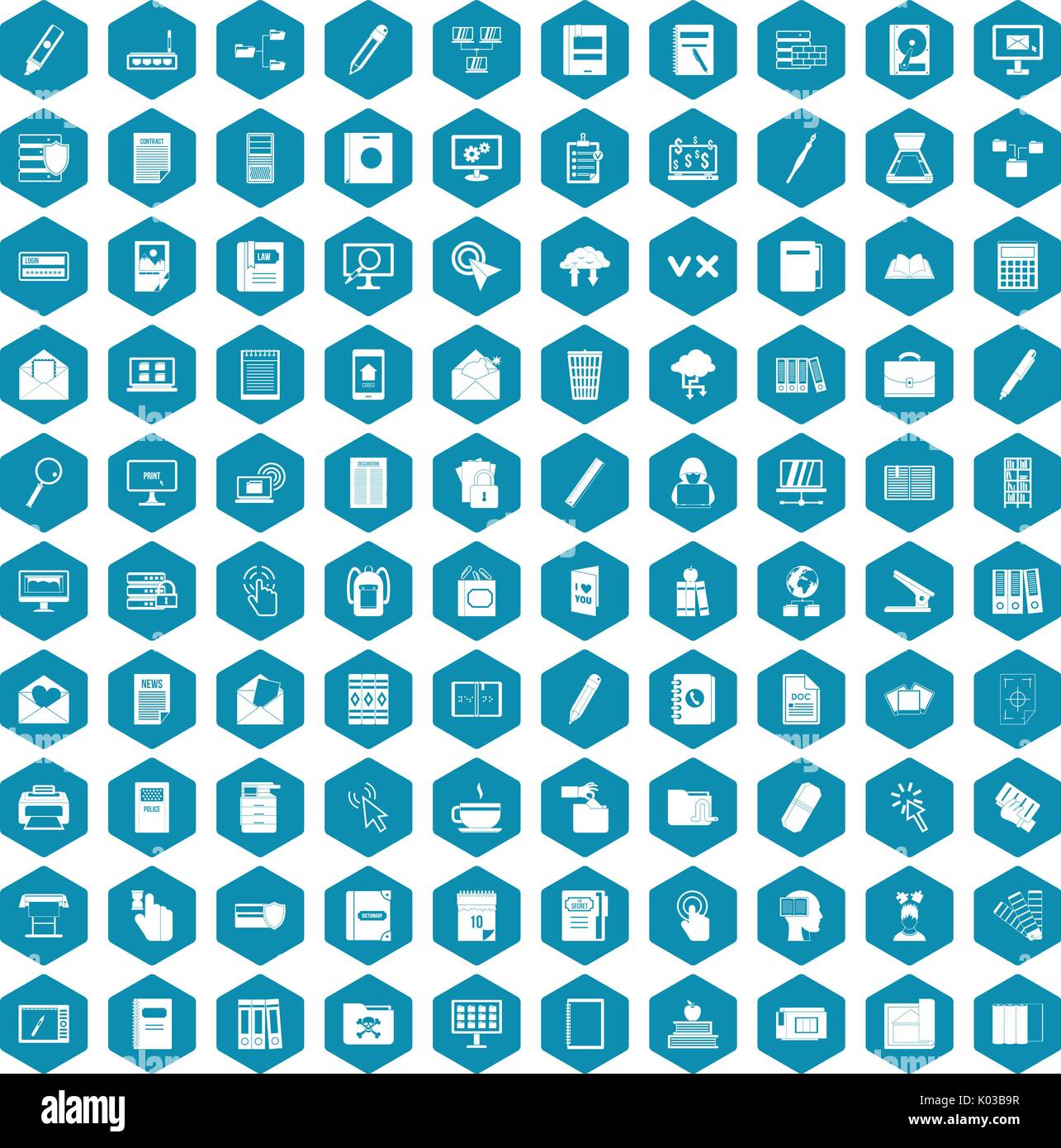 100 folder icons sapphirine violet Stock Vector
