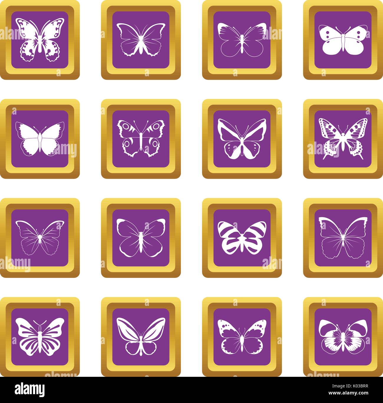 Butterfly set icons set purple Stock Vector Image & Art - Alamy