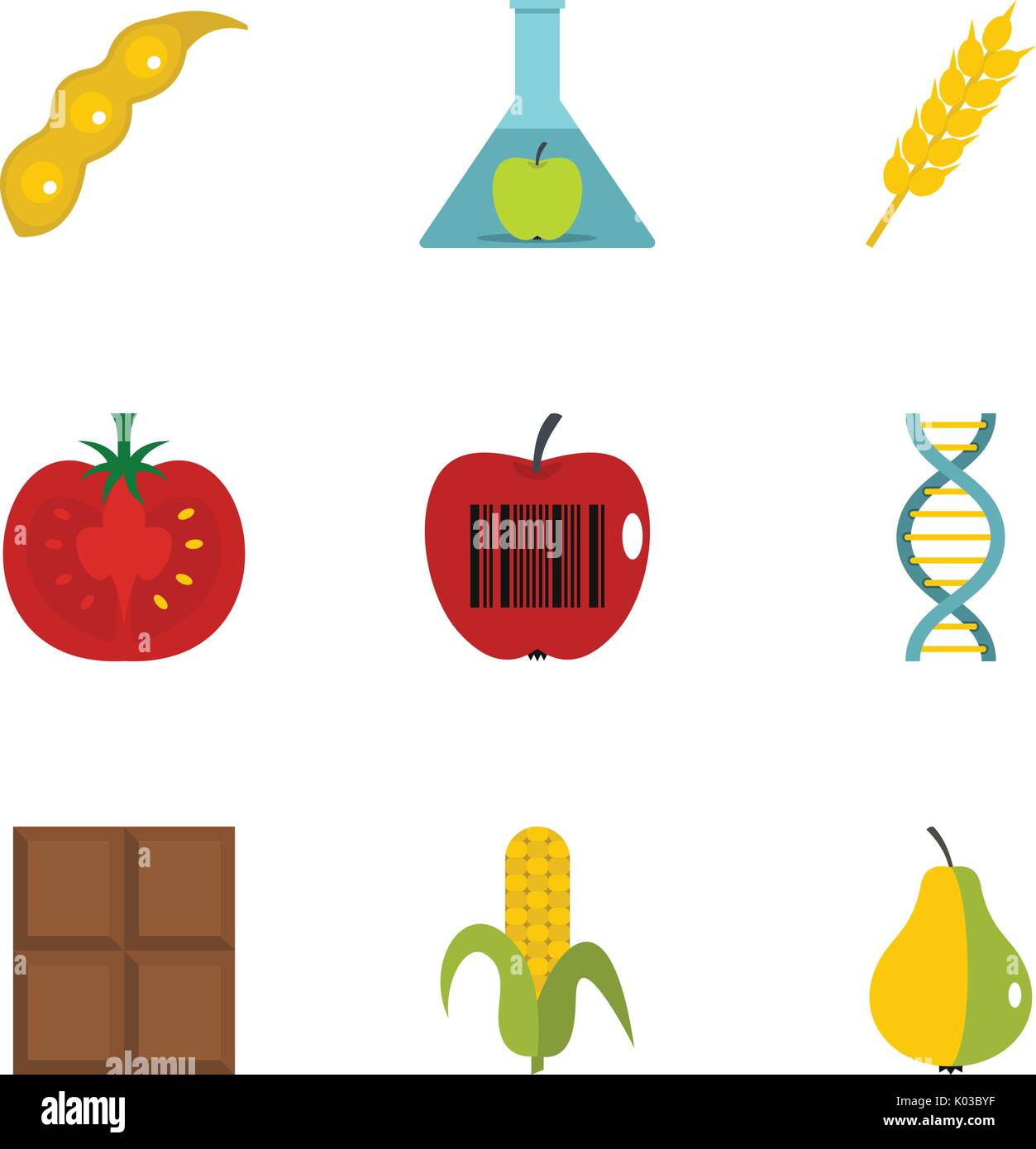 No GMO icon set, flat style Stock Vector Image & Art - Alamy