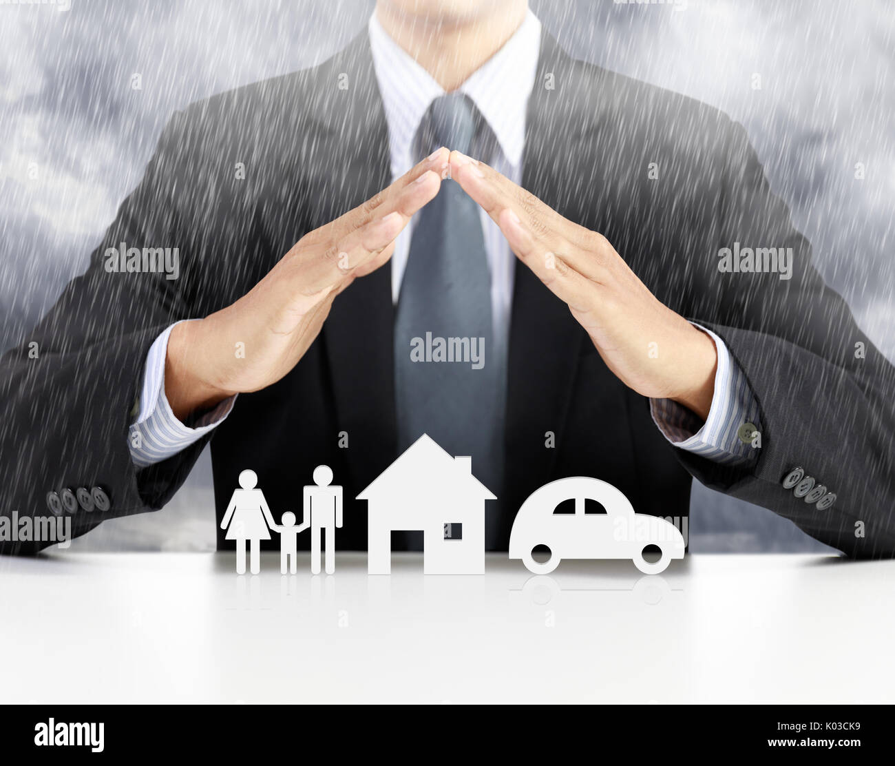 home, health, car, insurance concept with businessman Stock Photo - Alamy