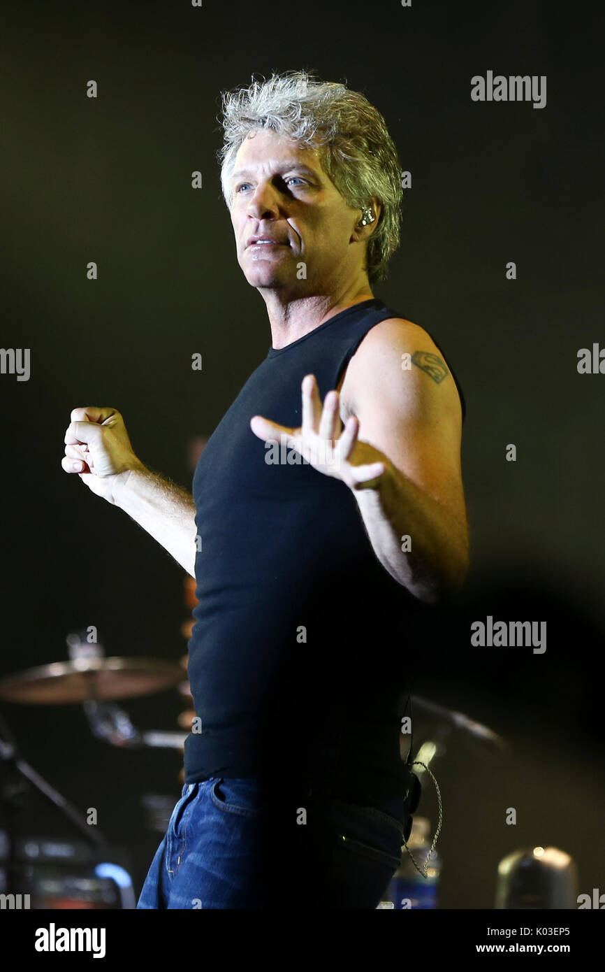 Jon Bon Jovi performs in concert at EnJoie Golf Course on August 18