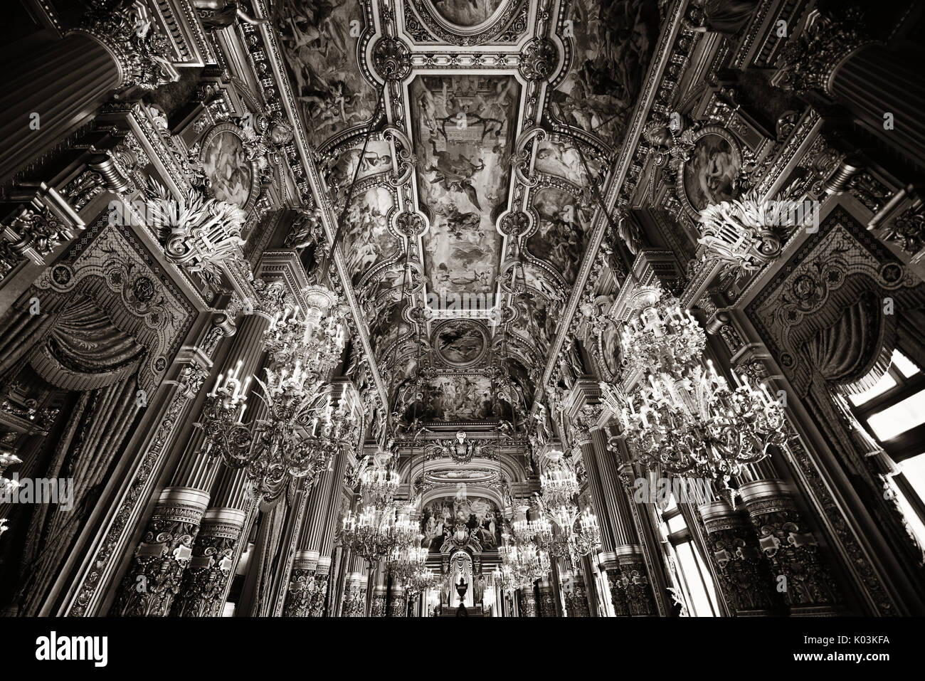 Paris France May 13 Palais Garnier Delicate Ceiling View On
