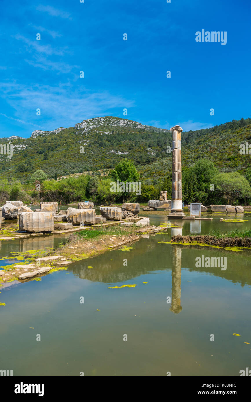 April 11, 2017 - Claros, Izmir province, Turkey. Claros, an ancient Greek sanctuary on the coast of Ionia, famous for a temple and oracle of Apollo Stock Photo