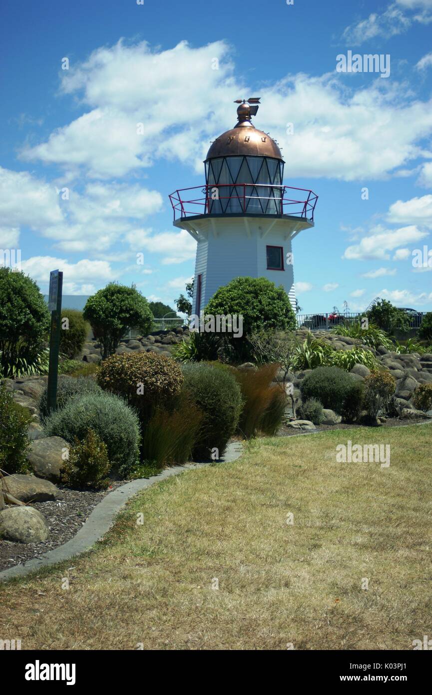 Lighthouse at Wairoa, New Zealand Stock Photo