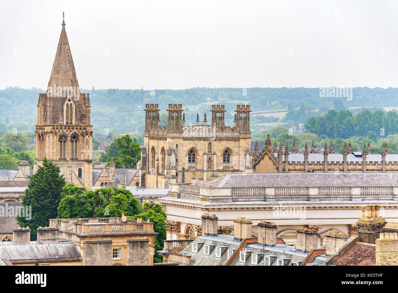 Cathedral at Christ Church college and Tom Tower. Oxford, England, UK Stock Photo