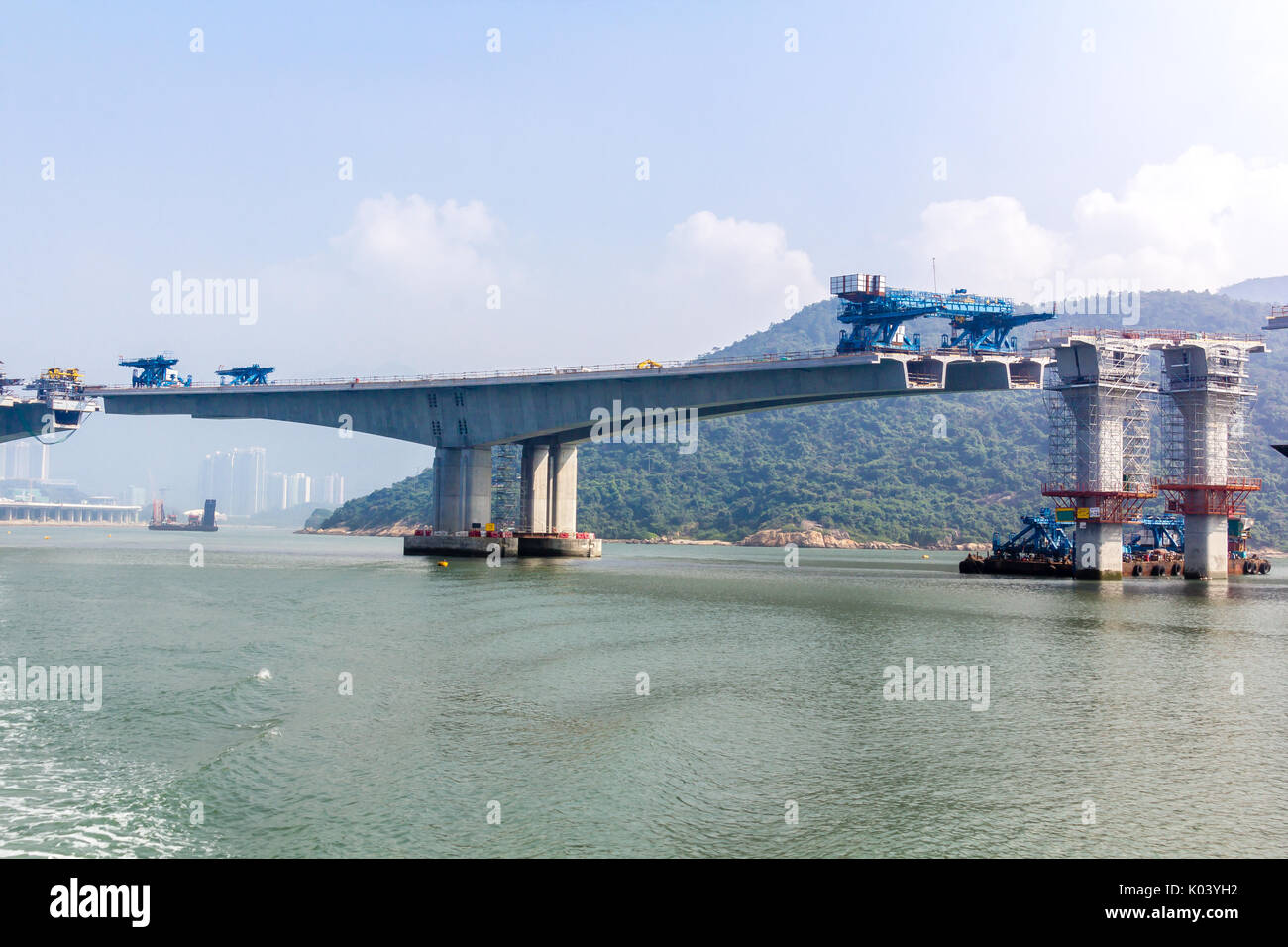 Hong KongZhuhaiMacau Bridge ongoing construction project consisting